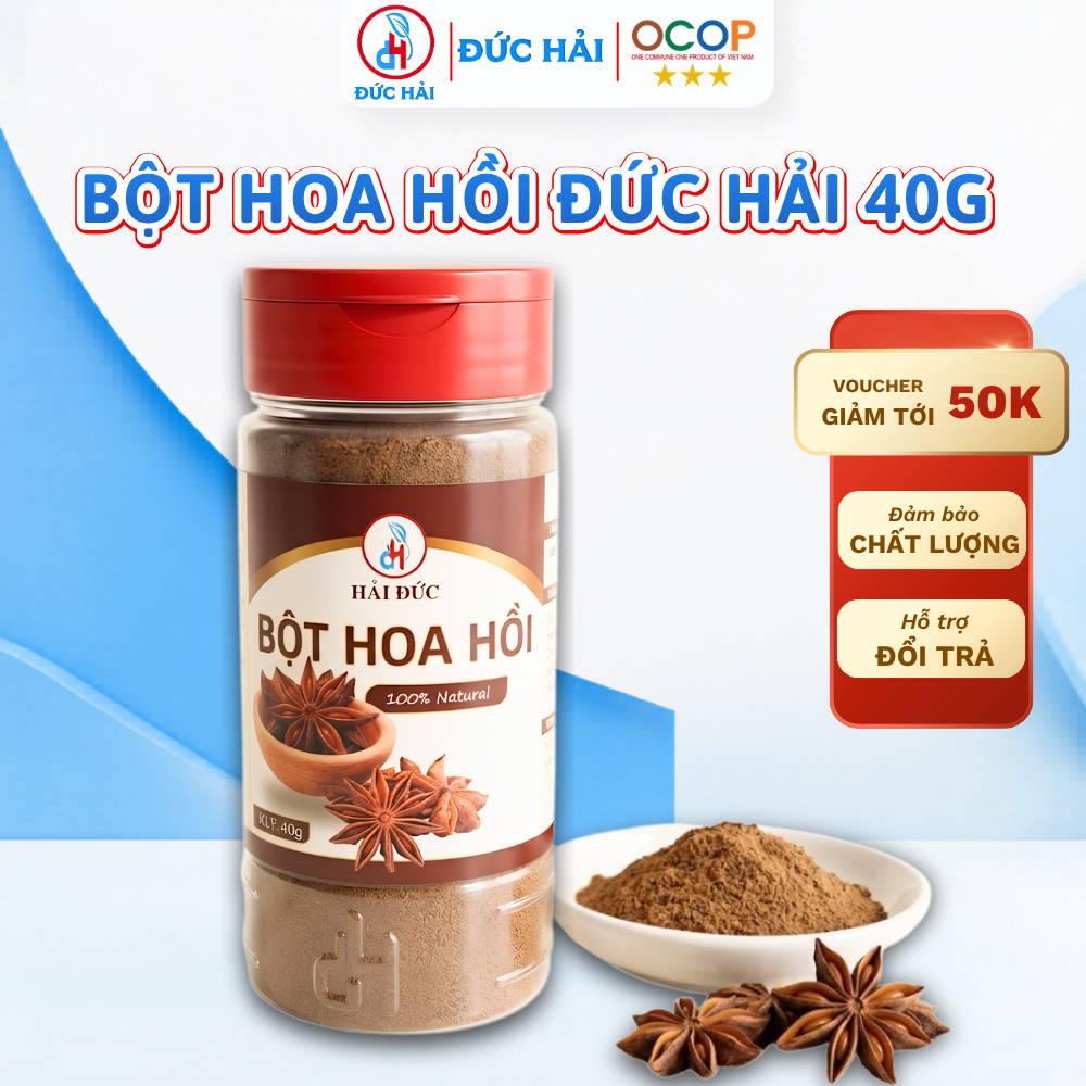 Bột Hoa Hồi nguyên chất Đức Hải 40G, 50G Gia Vị Tự Nhiên Thơm Đậm Dùng Nấu Ăn - Đức Hải Food