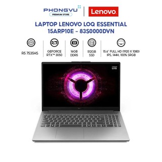 Laptop Gaming Lenovo LOQ Essential 15ARP10E (Xám) - Ryzen 5 7535HS | 16GB | 512GB | RTX 3050 - Bảo Hành 24T