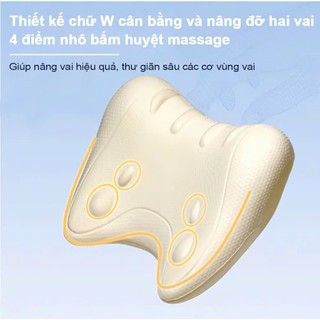 Gối Massage Cổ Công Thái Học Kéo Giãn Đốt Sống Cổ, Gối Giảm Đau Vai Gáy Thư Giãn Cơ Cổ Ngủ Ngon