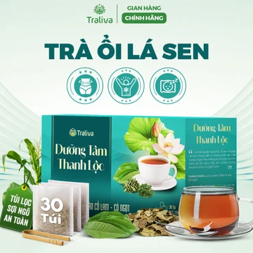 Trà Lá Ổi Lá Sen Giảo Cổ Lam Traliva Nhẹ Bụng 4.5g/30 gói