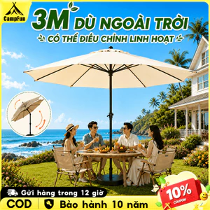 Dù Sân Vườn 3M Chống Nắng Chống UV Ô Dù Tròn Chính Tâm Có Thể Nghiêng 45° Dùng Cho Cafe Hồ Bơi Ban Công Ngoài Trời