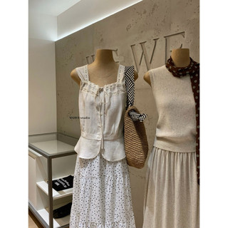 𝐏𝐡𝐢𝐞𝐧 𝐖𝐆𝐖𝐄 | (Sẵn) w9740 Áo Thô 2 Dây Phối Ren Màu Be
