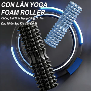 Con Lăn Yoga Foam Roller Thiết Kế Trong Rỗng, Có Độ Đàn Hồi Cao - Dành Cho Người Tập Gym, Yoga, Pilates