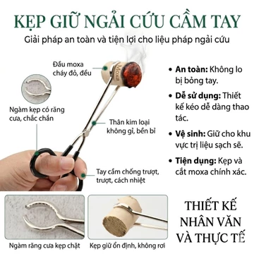Kẹp Giữ Ngải Cứu Cầm Tay Cao Cấp - Kéo Gắp Viên Ngải Đoạn Chống Bỏng Tiện Lợi