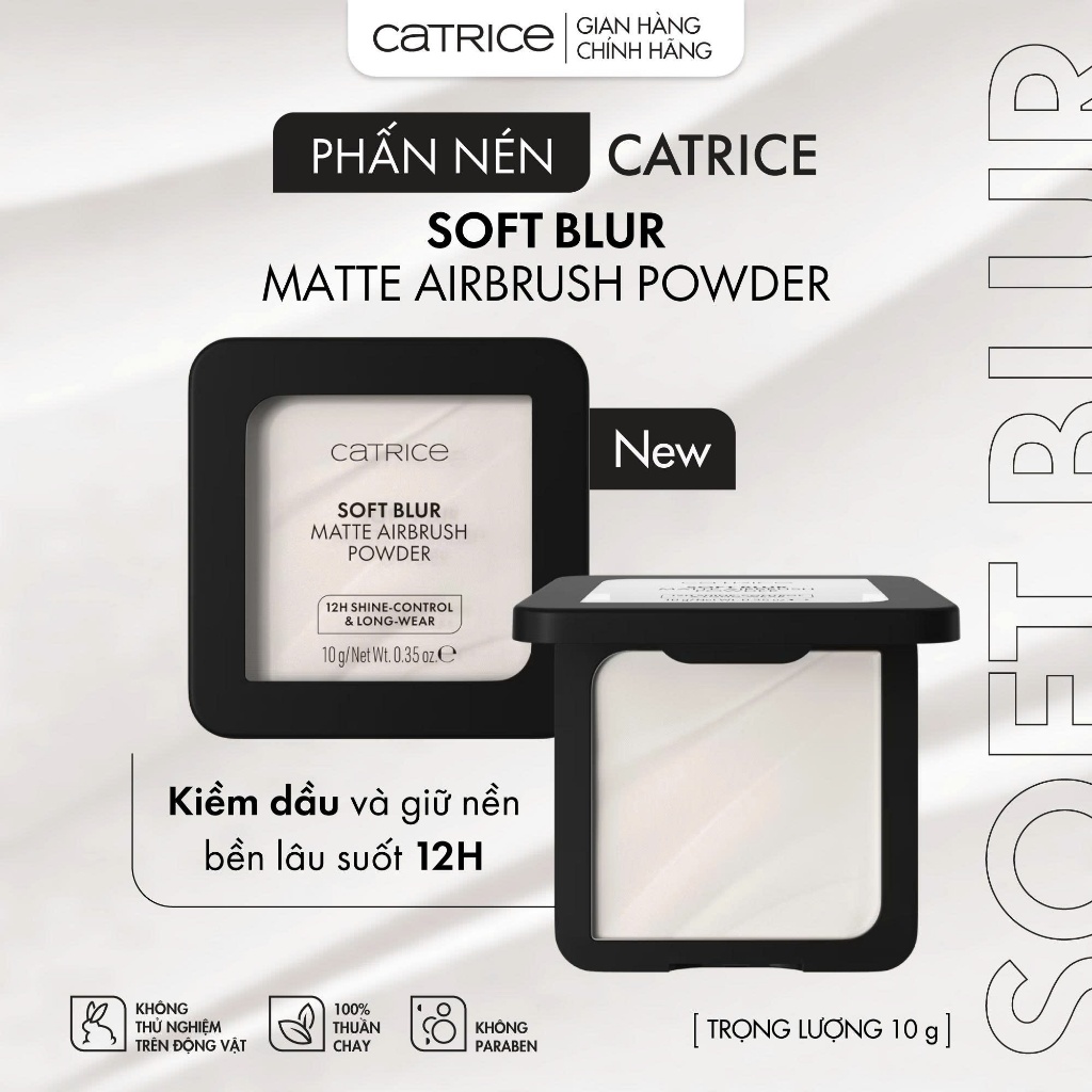 [ Hàng Mới Về] Phấn nén Catrice dạng bột mỏng nhẹ kiềm dầu Soft Blur Matte Airbrush Powder 10g