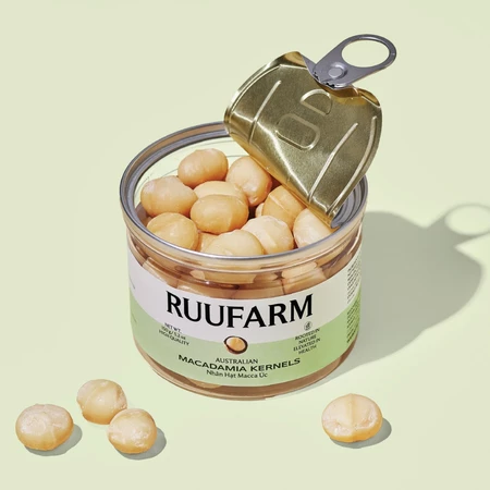 Nhân hạt macca Úc hộp 220g, 500g Ruufarm