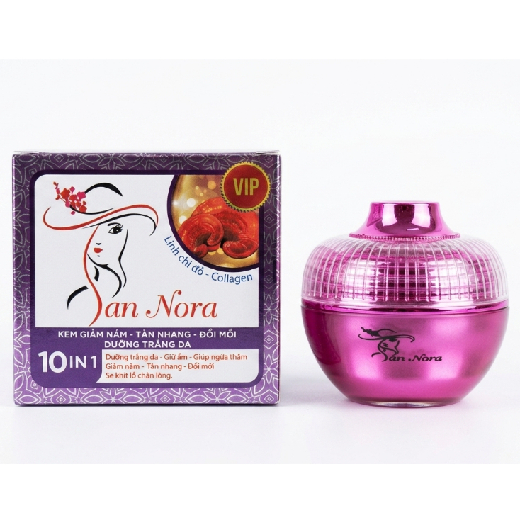 Kem Giúp Cải Thiện Nếp Nhăn Tàn Nhang Cấp Ẩm Cho Làn Da Mịn Màng - San Nora 10in1 (Tím Trắng)