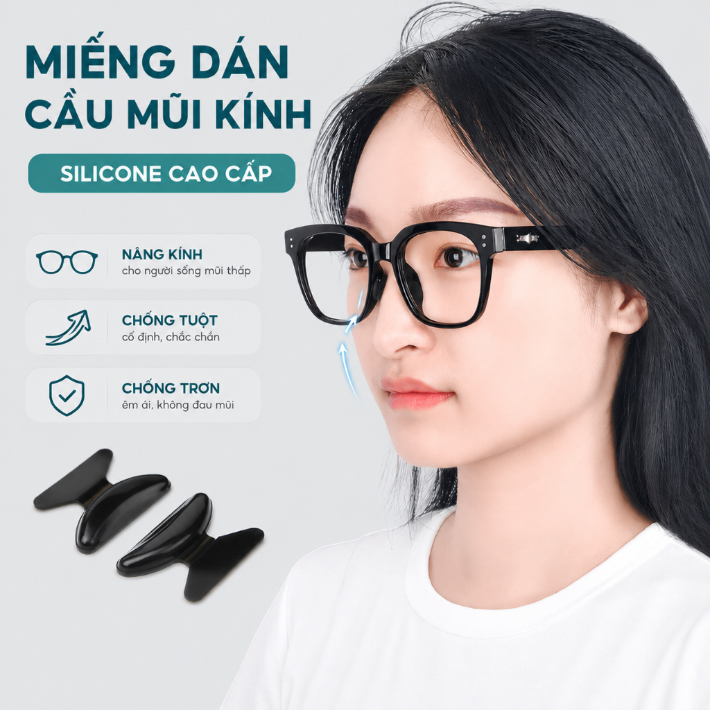 Đệm mũi chống trượt dùng cho kính cận, miếng dán đệm mũi nâng gọng kính