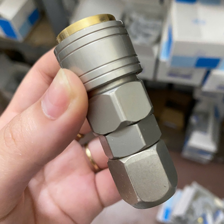 Combo Đầu Nối Nhanh Tự Khóa Phi 12 (SP40-PP40) Khớp Nối Hơi Khí Nén Đực Cái Inox Chống Xì Khoa Kim