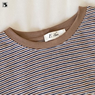 Áo Thun Nữ Twentyfive Họa Tiết Kẻ Ngang, Cổ Tròn, Áo Phông Nữ Form Basic Năng Động Trẻ Trung 7228