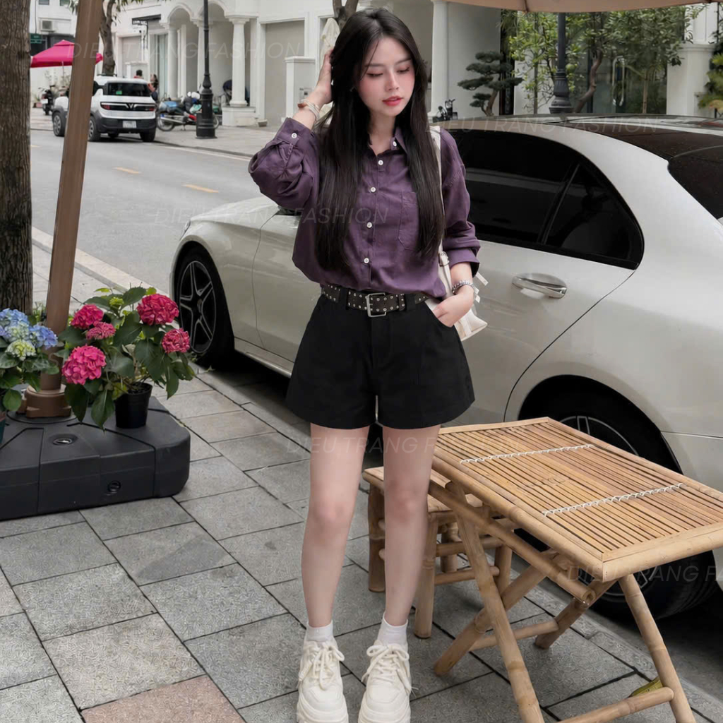 Quần Short Jean Nữ Form Chữ A Bigsize Lưng Cao Tôn Dáng Che Khuyết Điểm Diệu Trang Fashion QC1315
