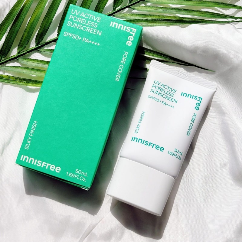 Kem Chống Nắng Innisfree UV Active Poreless Sunscreen SPF50+ PA++++ 50ml – Kiềm Dầu, Mịn Da, Chống Nắng Hằng Ngày [MP8]