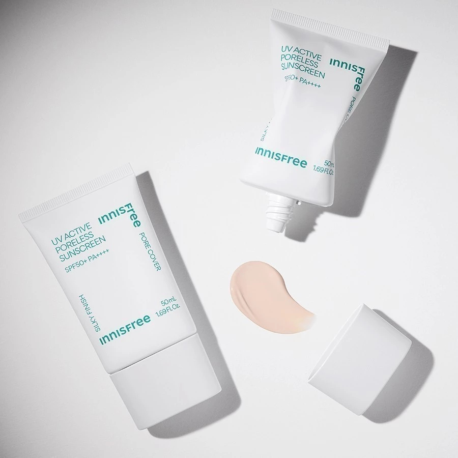 Kem Chống Nắng Innisfree UV Active Poreless Sunscreen SPF50+ PA++++ 50ml – Kiềm Dầu, Mịn Da, Chống Nắng Hằng Ngày [MP8]