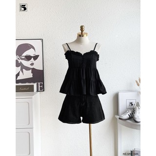 Áo 2 Dây Babydoll Twentyfive Thiết Kế Viền Bèo, Cài Cúc, Xếp Tầng Dễ Thương Nữ Tính 7235