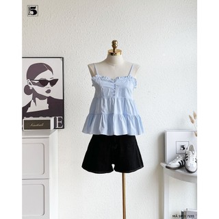 Áo 2 Dây Babydoll Twentyfive Thiết Kế Viền Bèo, Cài Cúc, Xếp Tầng Dễ Thương Nữ Tính 7235