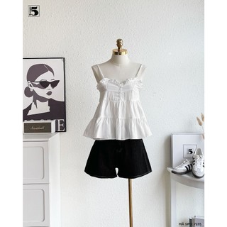Áo 2 Dây Babydoll Twentyfive Thiết Kế Viền Bèo, Cài Cúc, Xếp Tầng Dễ Thương Nữ Tính 7235