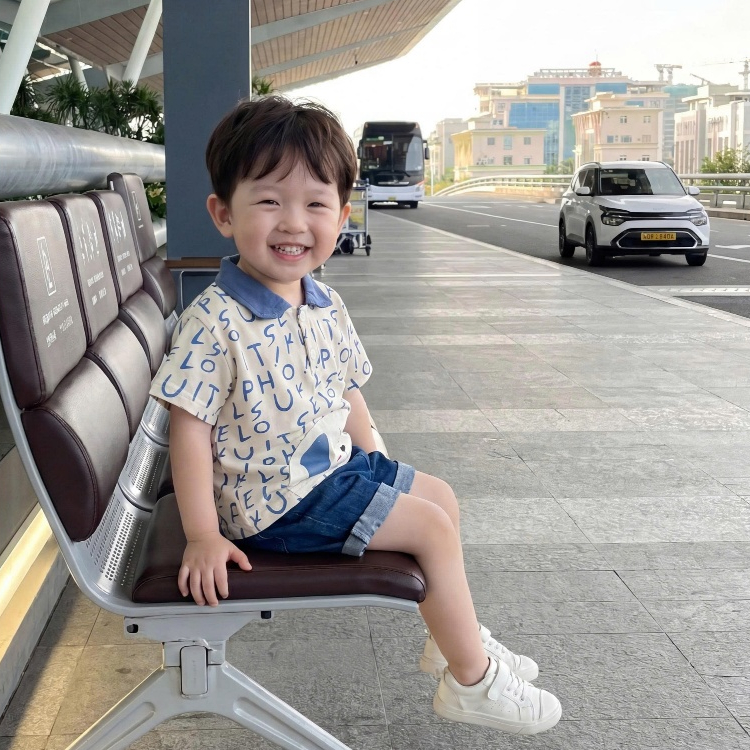 Set bộ polo cộc tay bé trai Miniumbaby mix tai cún may liền xinh xắn, chất vải cotton mềm mại SB2670