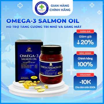 Omega 3 Salmon Oil Dr.Natural 180 viên – Bổ sung omega-3, DHA từ dầu cá hồi tự nhiên.