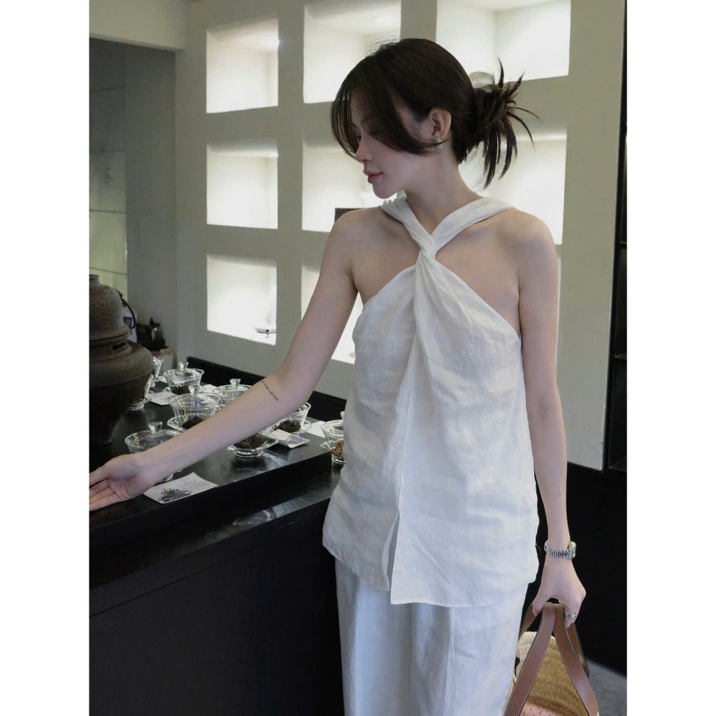 𝗟𝘂𝗻𝗮 𝗟𝗶𝗻𝗲𝗻- Áo Linen cổ yếm