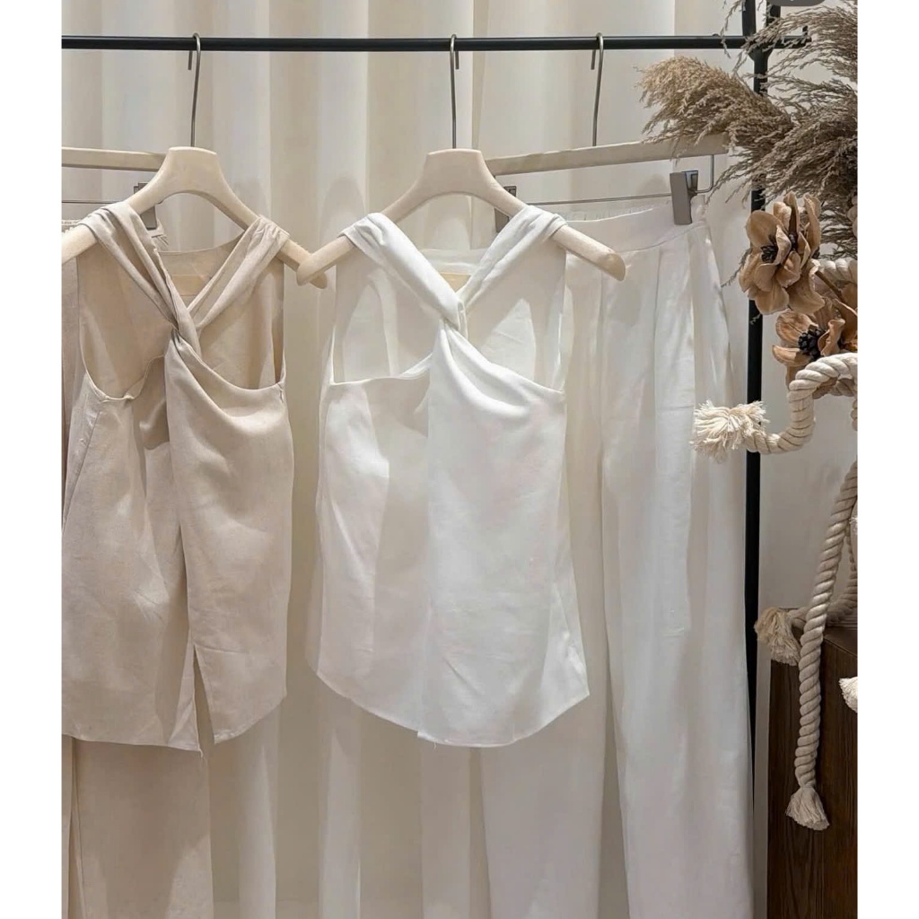 𝗟𝘂𝗻𝗮 𝗟𝗶𝗻𝗲𝗻- Áo Linen cổ yếm