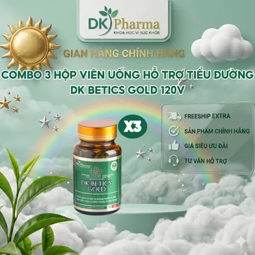 Combo 3 Hộp Viên Uống Hỗ Trợ Bệnh Tiểu Đường DK Betics Gold Hộp 120 Viên Hỗ Trợ Ổn Định Đường Huyết-DK Pharma