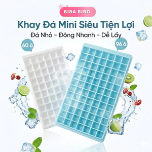 Khay Làm Đá Viên - Khay Đựng Đá Tủ Lạnh, Làm Thạch Kim Cương, Rau Câu (Nhựa PVC Cao Cấp) Bibabibo