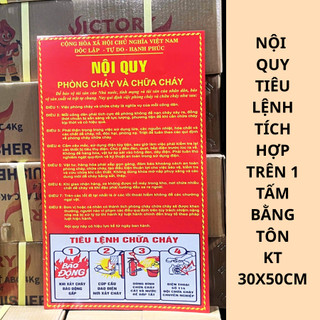 Bộ 2 bảng nội quy và tiêu lệnh PCCC riêng bằng MICA trong suốt bền,không rỉ sét,thẩm mỹ cao,kt 30x40