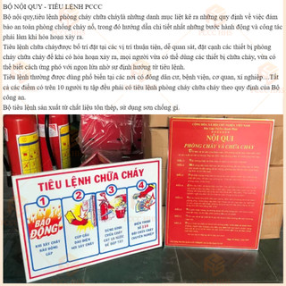 Bộ 2 bảng nội quy và tiêu lệnh PCCC riêng bằng MICA trong suốt bền,không rỉ sét,thẩm mỹ cao,kt 30x40