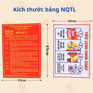 Bộ 2 bảng nội quy và tiêu lệnh PCCC riêng bằng MICA trong suốt bền,không rỉ sét,thẩm mỹ cao,kt 30x40