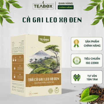 Trà Cà Gai Leo Xạ Đen Túi Lọc Hỗ Trợ Mát Gan, Giải Độc Gan Hộp 30 x 3G Túi Lọc Teabox