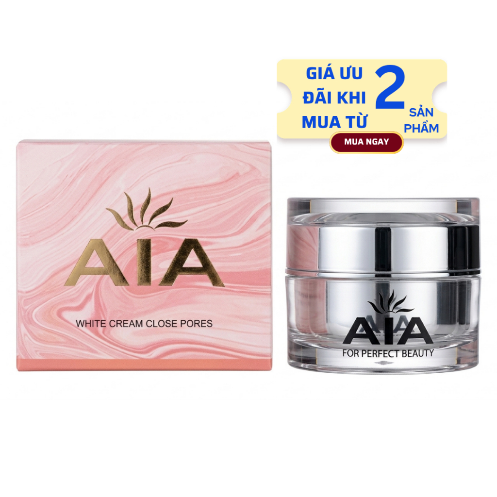 Kem AIA Dưỡng Trắng Da Mặt Mờ Thâm Sạm Se Khít Lỗ Chân Lông Chính Hãng 20g (Hồng Vàng)