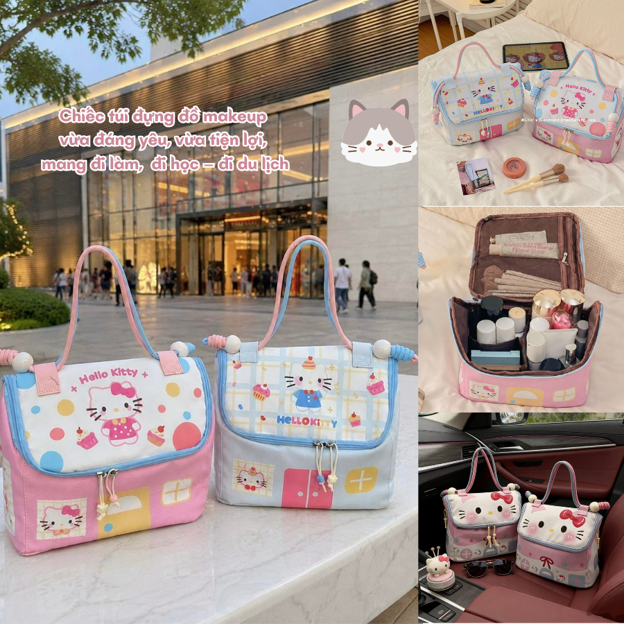 Túi Đựng Mỹ Phẩm Trang Điểm Hello Kitty Hình Ngôi Nhà - Túi Xách Du Lịch Đa  Năng | Shopee Việt Nam