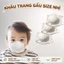 Gói 3 khẩu trang gấu 3D mask trẻ em cho bé trai bé gái sơ sinh 0-2 tuổi ShinHome (hàng dày)