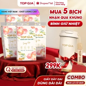 Khăn giấy rút đáy Sương Mai TopGia 5 bịch 5000tờ mềm mịn dày dai 4 lớp