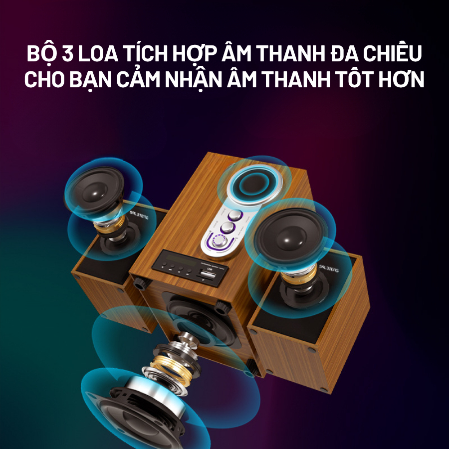 Loa máy vi tính để bàn pc, loa máy tính bluetooth cắm laptop gồm bộ 3 loa âm bass mạnh C6BT