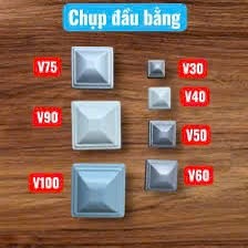Chụp Đầu Vuông và Chữ Nhật Tôn Dập chắc chắn, thiết kế dạng chóp giúp tăng tính thẩm mỹ và bảo vệ đầu sắt,