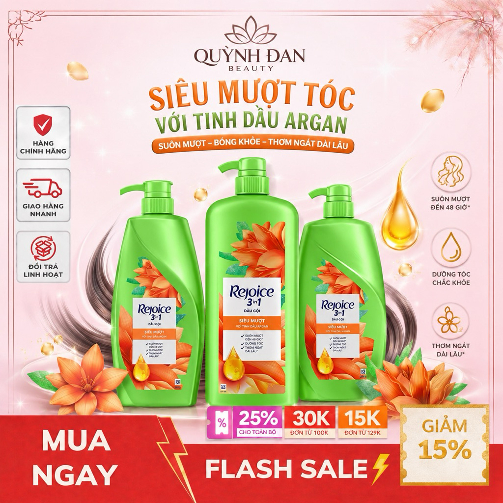 Dầu Gội Rejoice chai 650ml,900ml,1200ml