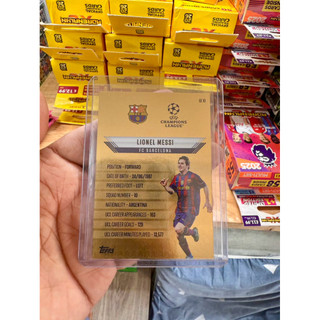 Thẻ Cầu Thủ Bóng Đá Match Attax 2024/25 24/25  Lionel Messi Gold Edge Editon M10 Messi Barcelona ( Siêu Hiếm )