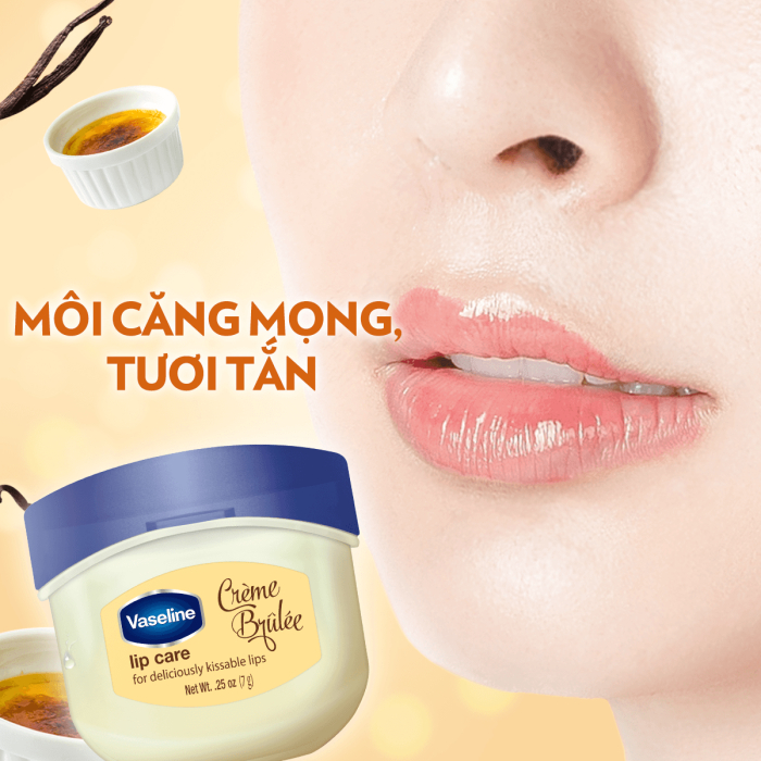 Sáp Dưỡng Môi Ngọt Ngào Vaseline Lips Care Creme Brulee Ngọt Ngào 7g