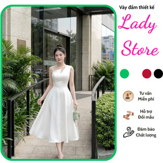 Đầm xòe lệch vai bên dây có đủ size đủ màu[damvaythietke] đi tiệc, sinh nhật, đám cưới,.. X022