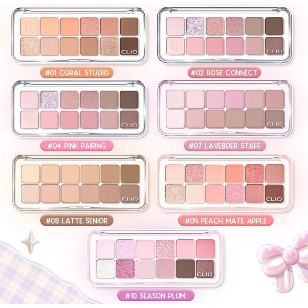 Bảng Mắt 12 Ô Clio Pro Eye Palette Air Phấn Mịn, Lên Màu Chuẩn - Ever Queen