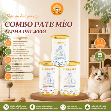 [ SALE ] Pate ALPHA PET lon 400g, Pate Cho Mèo, Pate Cho Chó Nhiều Vị Công Thức Nước Sốt Đặc Biệt - PiuPiuPet