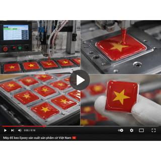 Tem nhựa Việt Nam epoxy nổi dán xe ô tô hình lá cờ Việt Nam, chống trầy xước.
