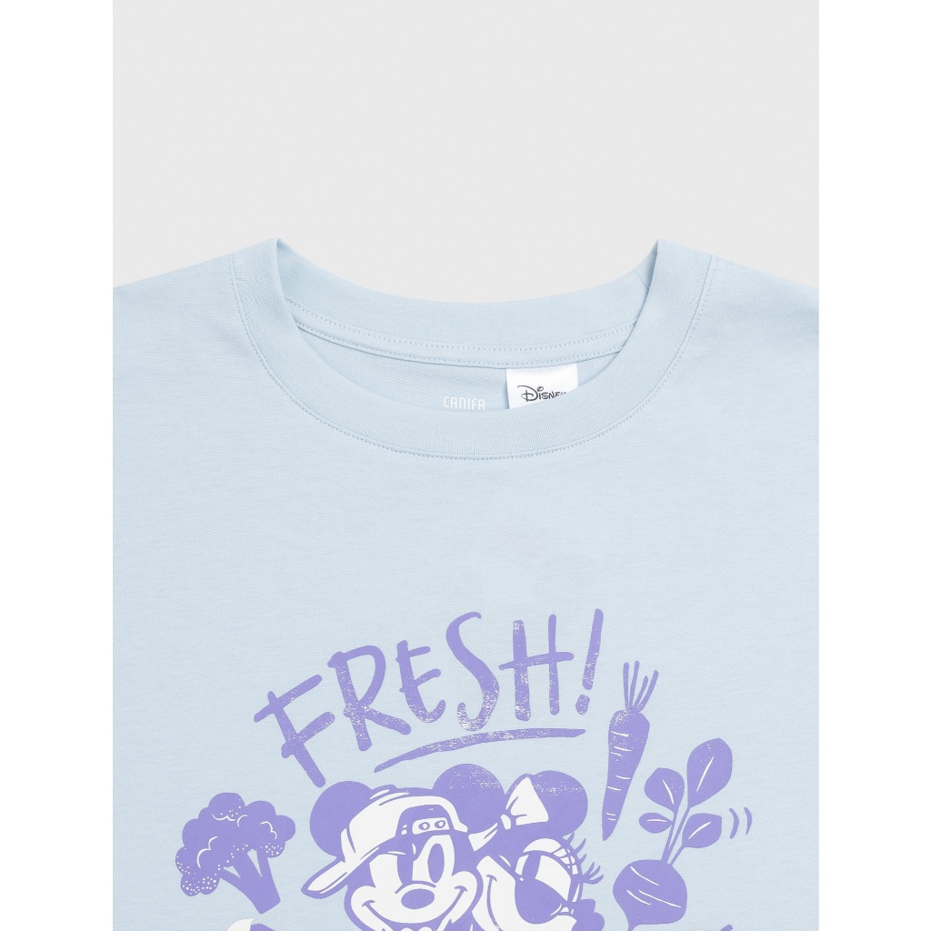 Áo phông nữ CANIFA áo thun chất cotton USA dáng boxy in hình Mickey & Friends 6TS26S004
