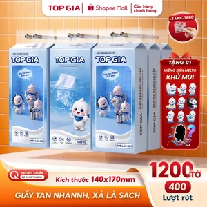 Giấy đa năng TopGia Melto dễ tan trong nước, mềm mịn, 1200 tờ 400 lượt rút