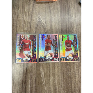 Bộ 3x Thẻ Cầu Thủ Bóng Đá Ibrahimovic Vàng Bạc Đồng Match Attax Ibrahimovic Manchester United Limited 2016/17 Super Rare