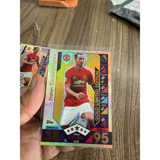 Bộ 3x Thẻ Cầu Thủ Bóng Đá Ibrahimovic Vàng Bạc Đồng Match Attax Ibrahimovic Manchester United Limited 2016/17 Super Rare