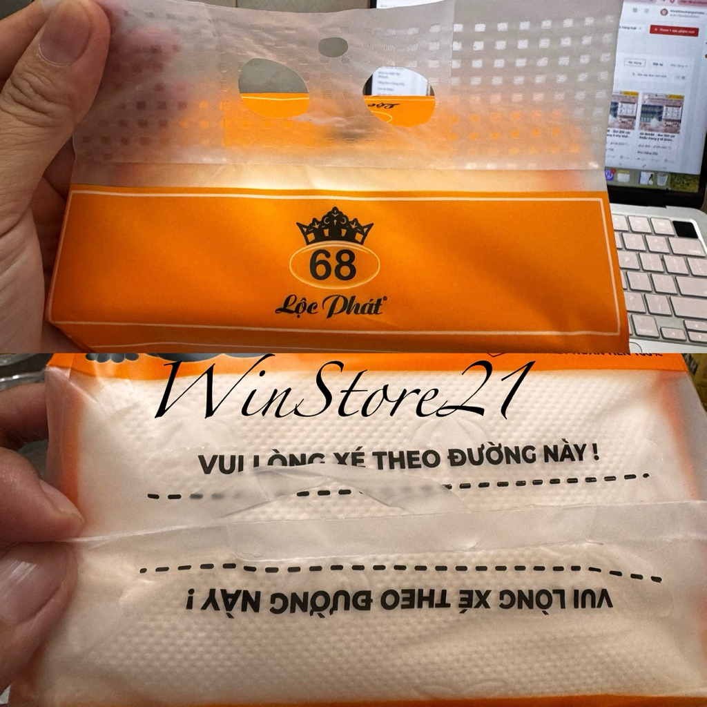 THÙNG 12 TÚI KHĂN GIẤY RÚT ĐA NĂNG LỘC PHÁT 1280 TỜ 4 LỚP