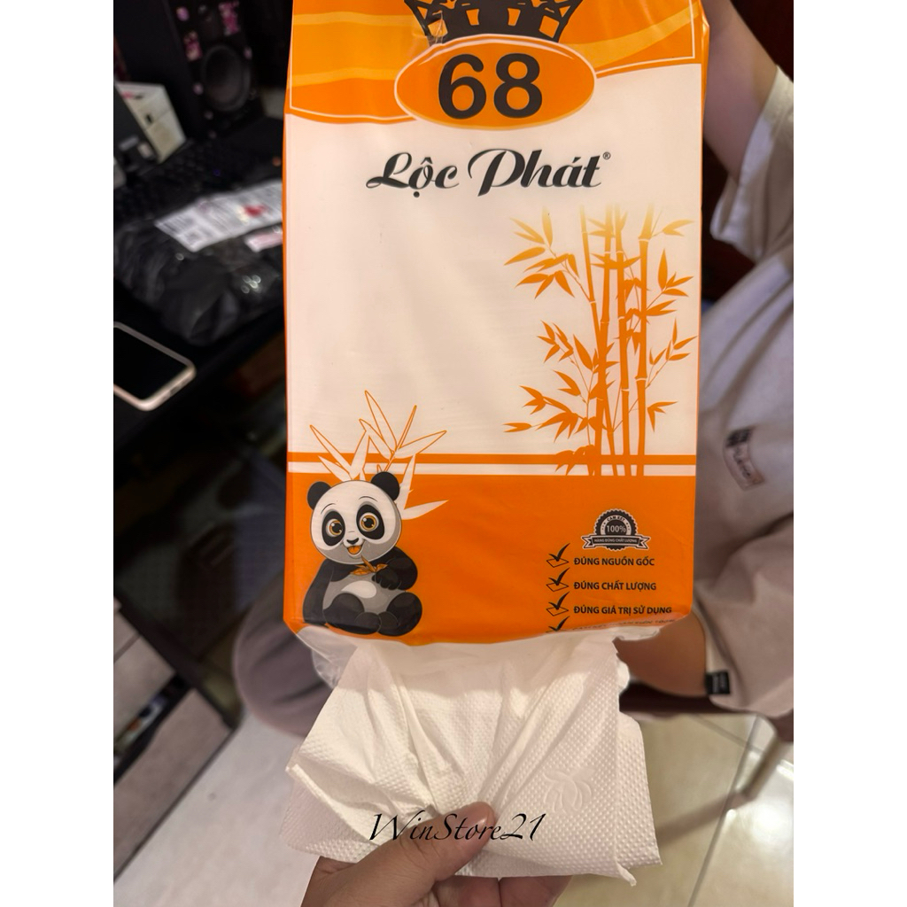 THÙNG 12 TÚI KHĂN GIẤY RÚT ĐA NĂNG LỘC PHÁT 1280 TỜ 4 LỚP
