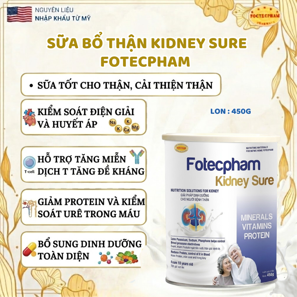 Sữa Bổ Thận Kidney Sure Fotecpham 450g - Hỗ Trợ Kiểm Soát URE Trong Máu ...